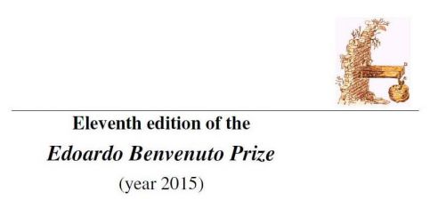 Eleventh edition of the Edoardo Benvenuto Prize 2015
